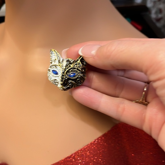 Masked Cat Brooch - Picture 4 of 5